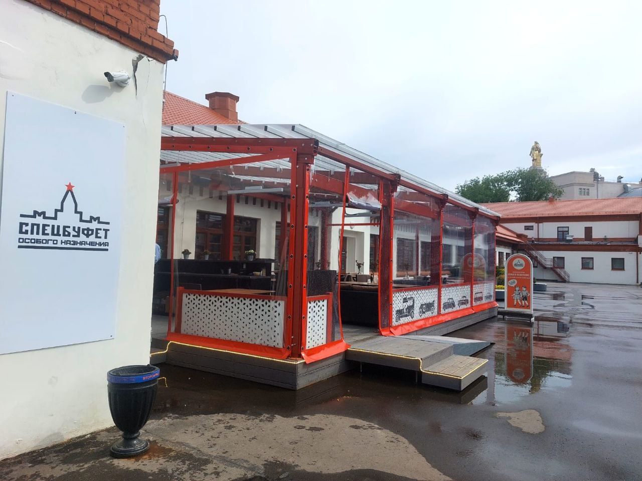 ПВХ шторы для летней террасы кафе в Гусь-Железном